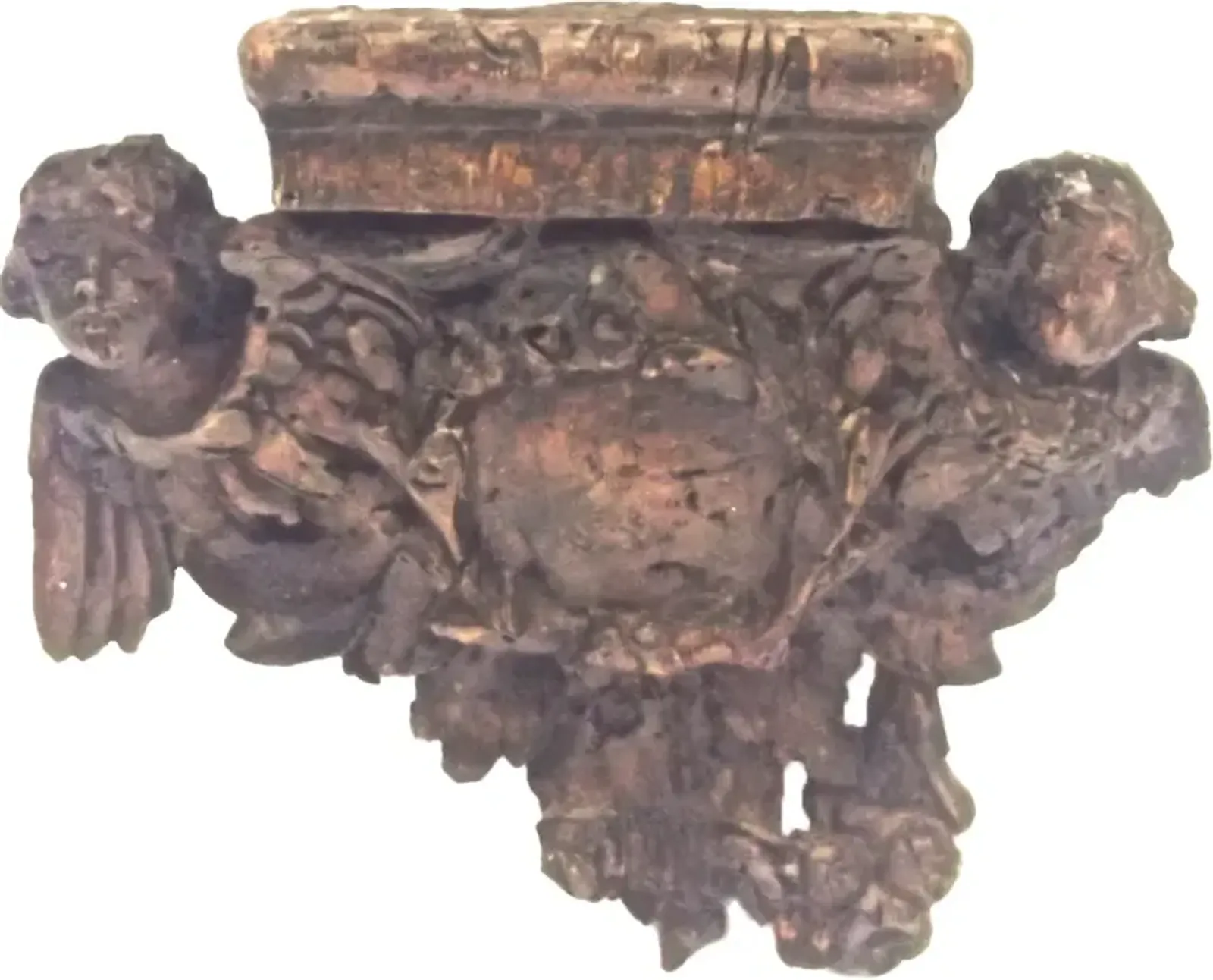 16th-C. Cherub Wall Shelf - Vermilion Designs - Brown