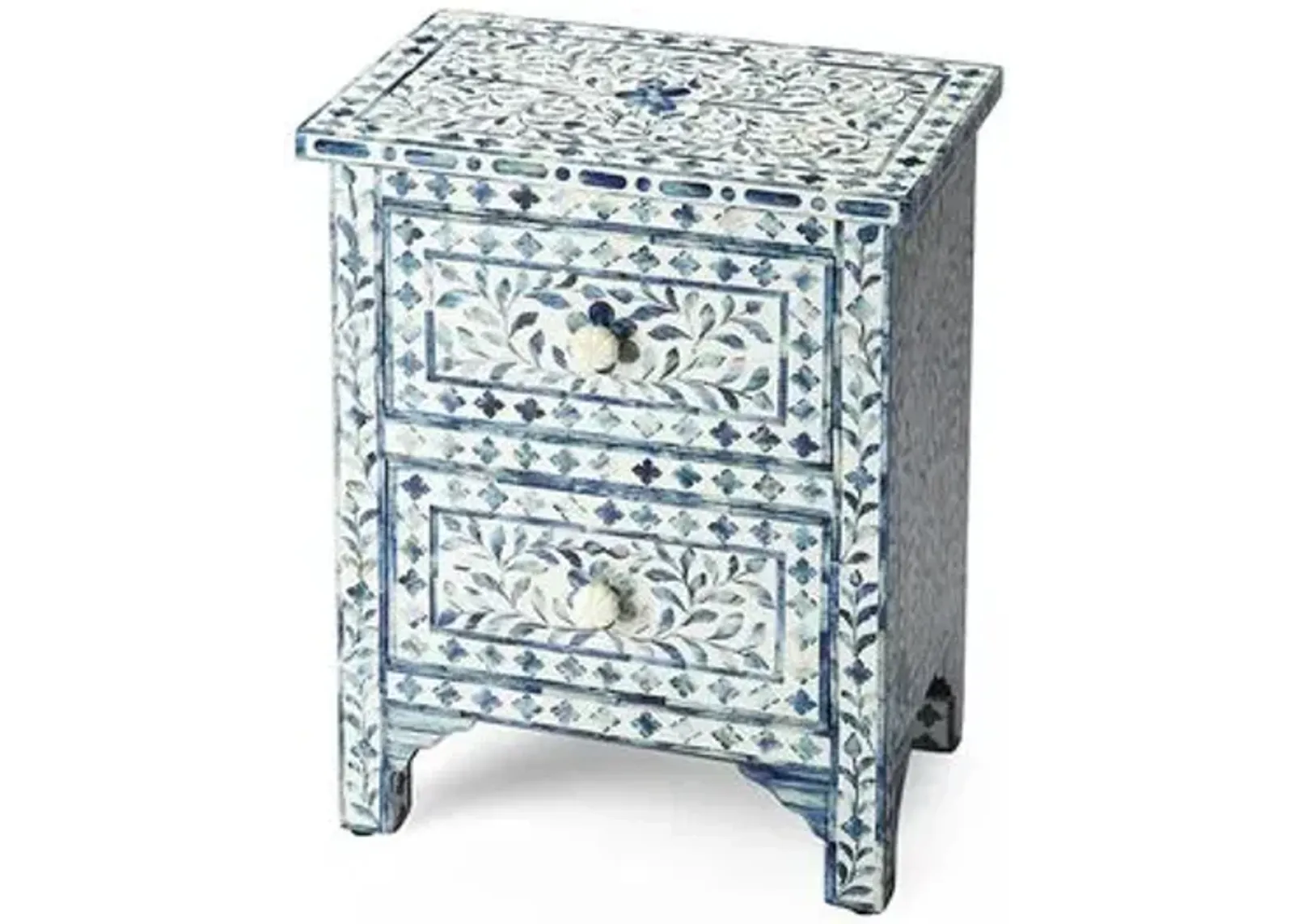 Layla Bone-Inlay Nightstand - Handcrafted