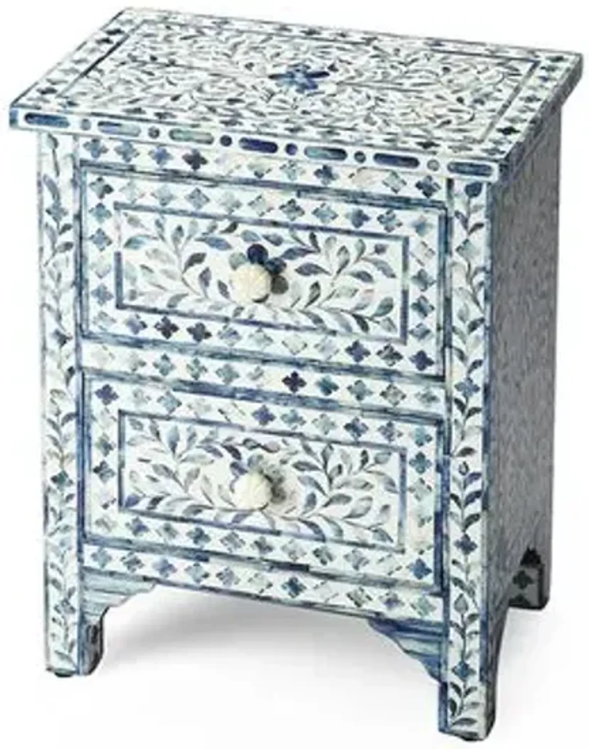 Layla Bone-Inlay Nightstand - Blue