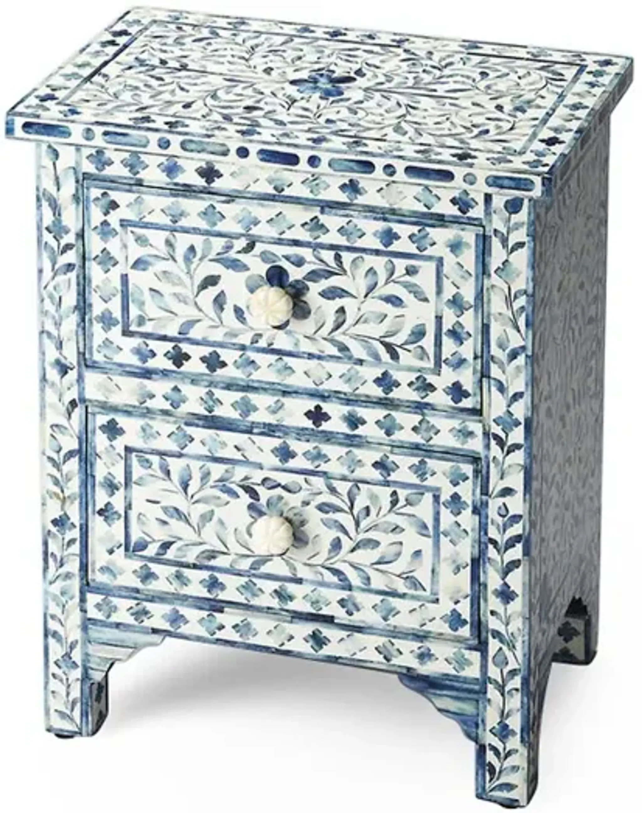 Layla Bone Inlay Nightstand Blue One Kings Lane | Furniture.com