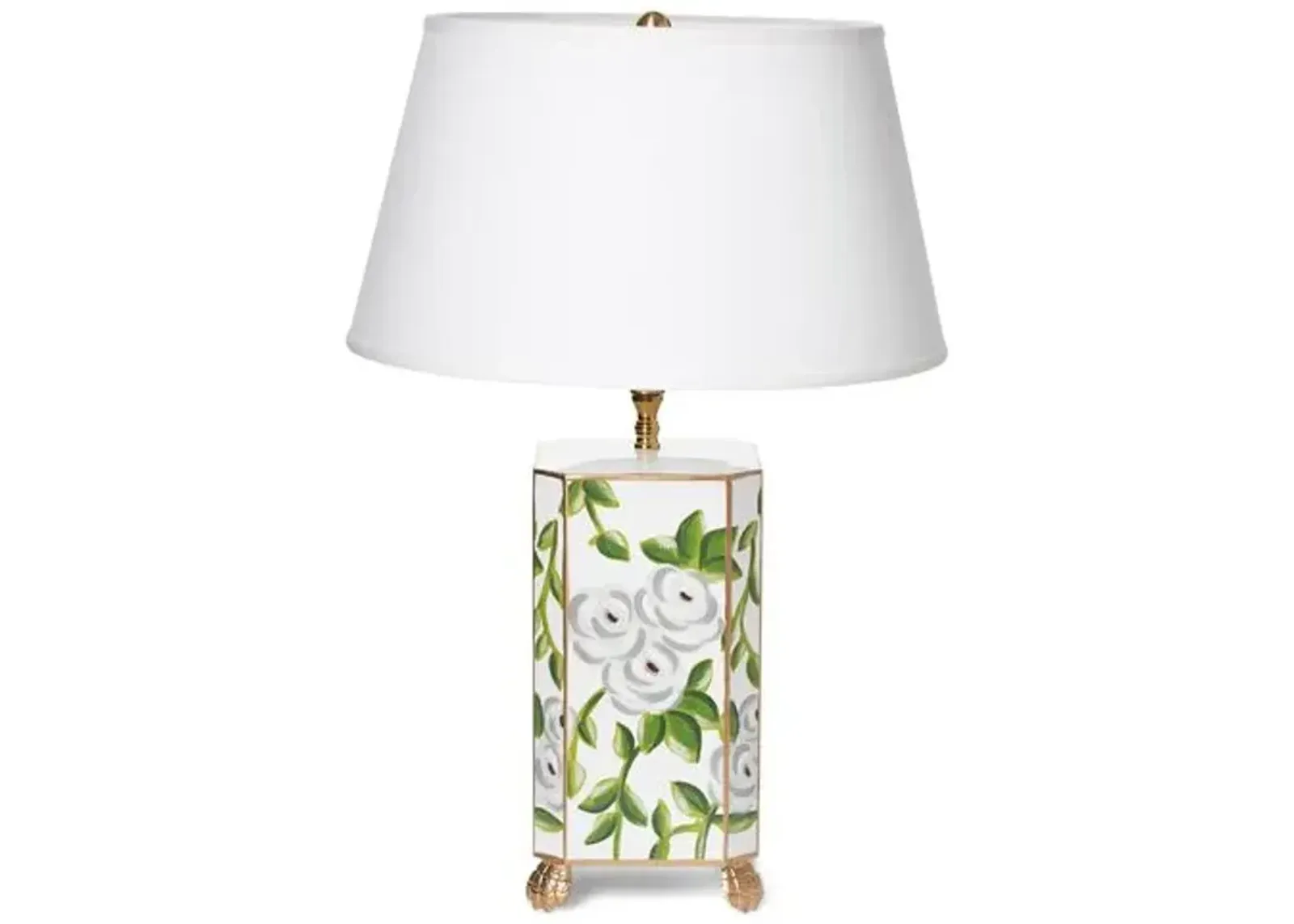 Small Chintz Table Lamp - White - Dana Gibson