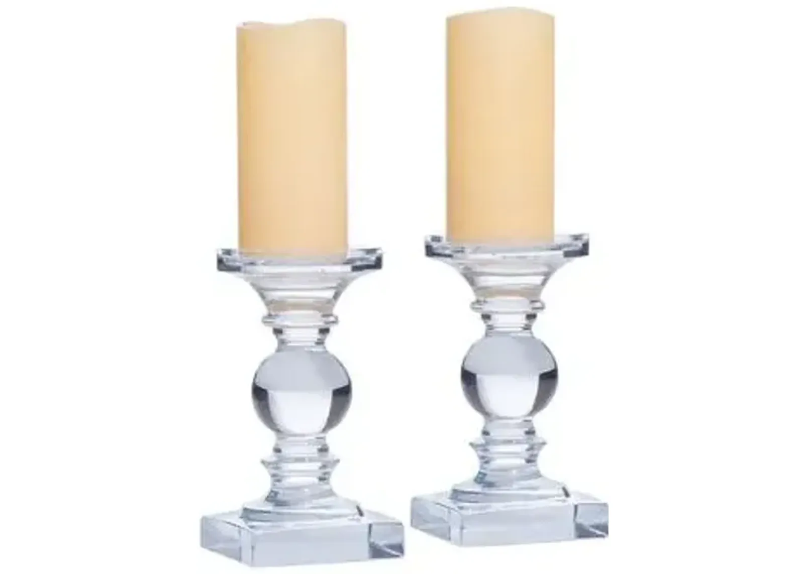 Set of 2 Searlus Pillar Holders - Clear