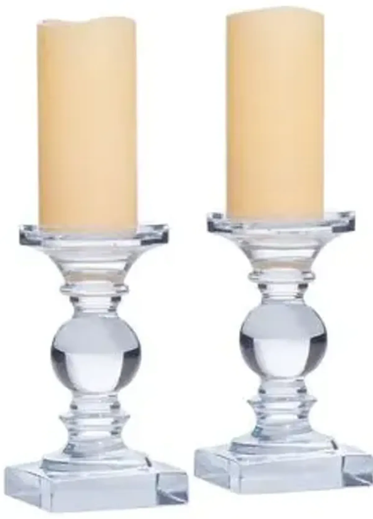 Set of 2 Searlus Pillar Holders - Clear