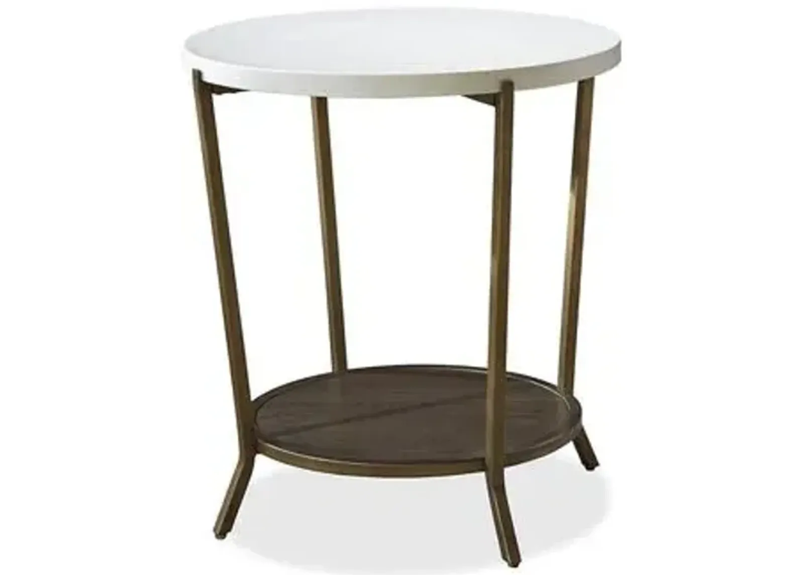 Playlist Round Side Table - White/Java Gray