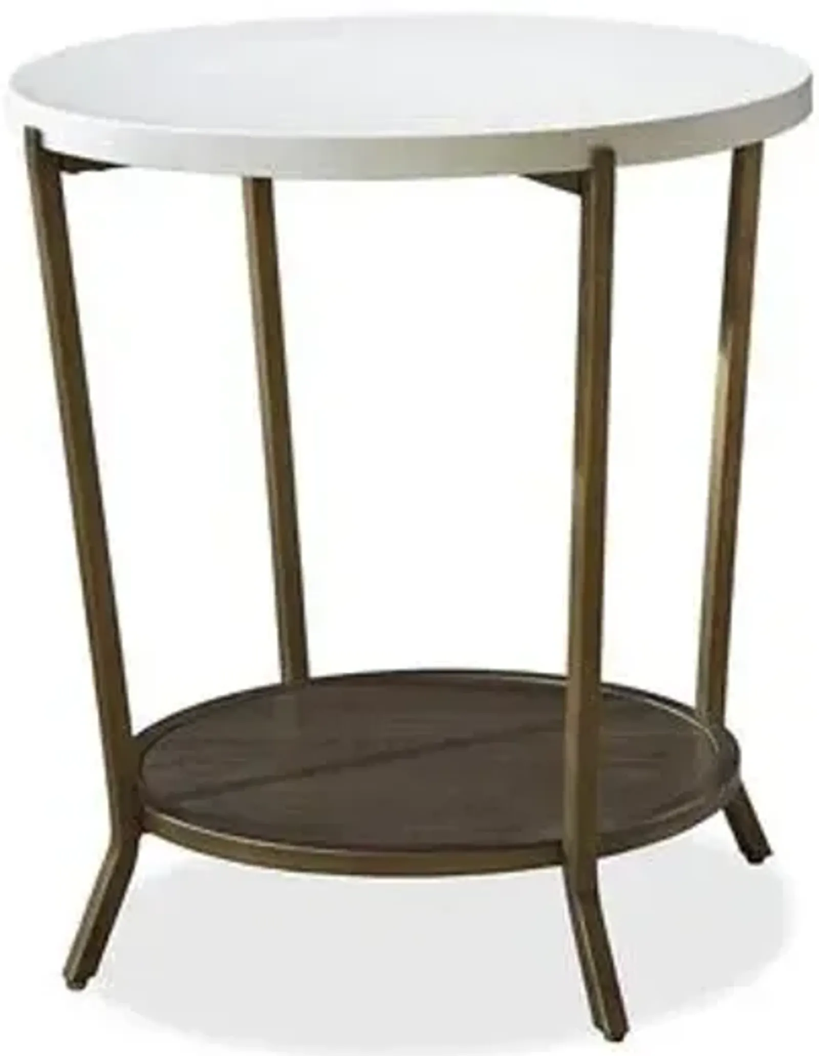 Playlist Round Side Table - White/Java Gray