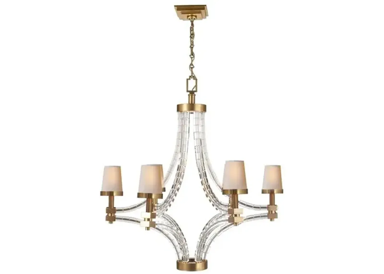 Visual Comfort - Crystal Chandelier - Antiqued Brass - Gold