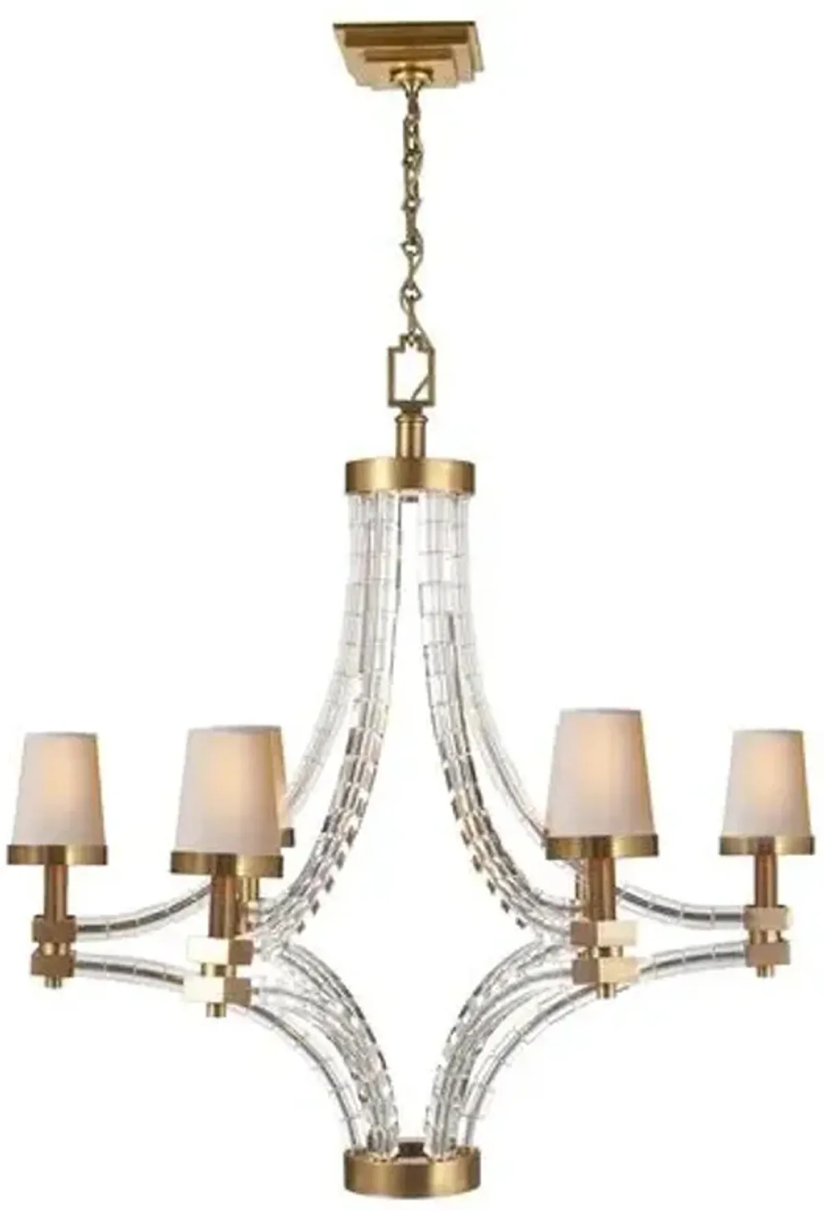 Visual Comfort - Crystal Chandelier - Antiqued Brass - Gold