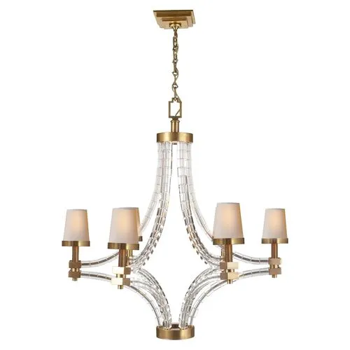 Visual Comfort - Crystal Chandelier - Antiqued Brass - Gold