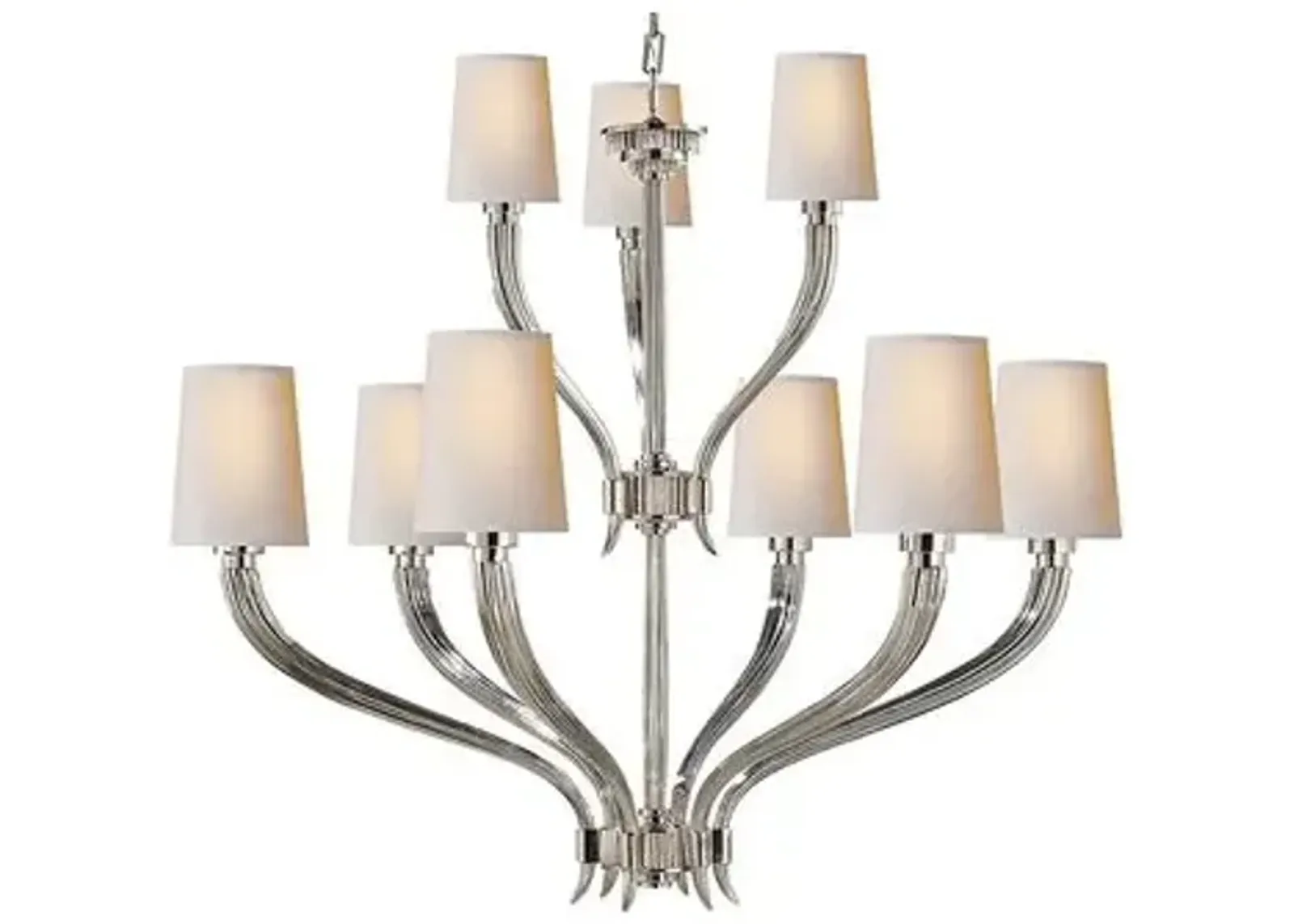 Visual Comfort - Ruhlmann Chandelier - Polished Nickel - Silver