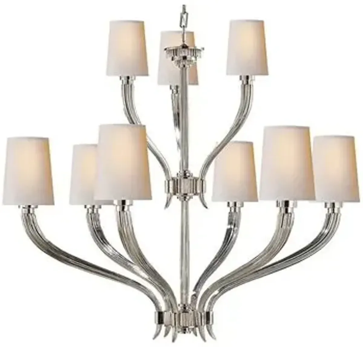 Visual Comfort - Ruhlmann Chandelier - Polished Nickel - Silver