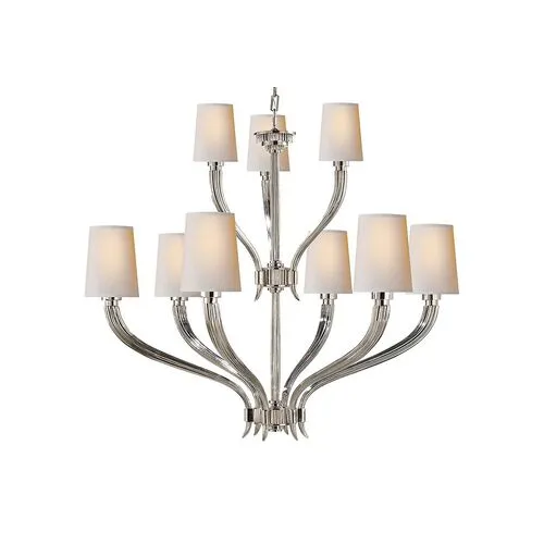 Visual Comfort - Ruhlmann Chandelier - Polished Nickel - Silver