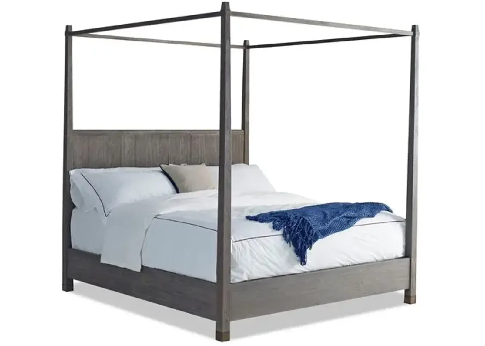 Alfie Canopy Bed - Driftwood - Brownstone Furniture - Gray