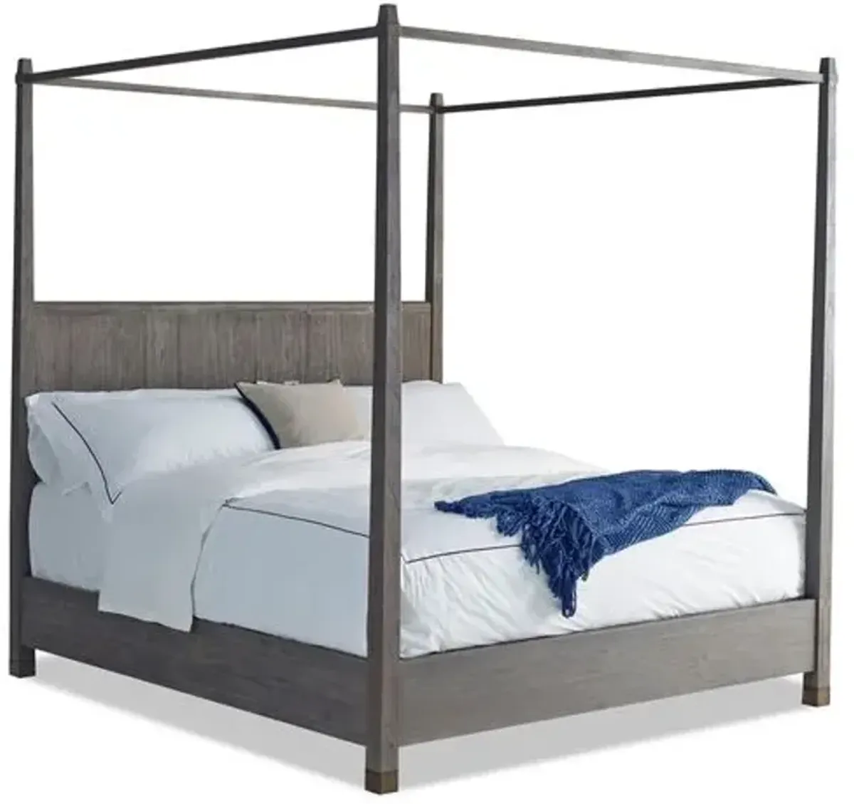 Alfie Canopy Bed - Driftwood - Brownstone Furniture - Gray