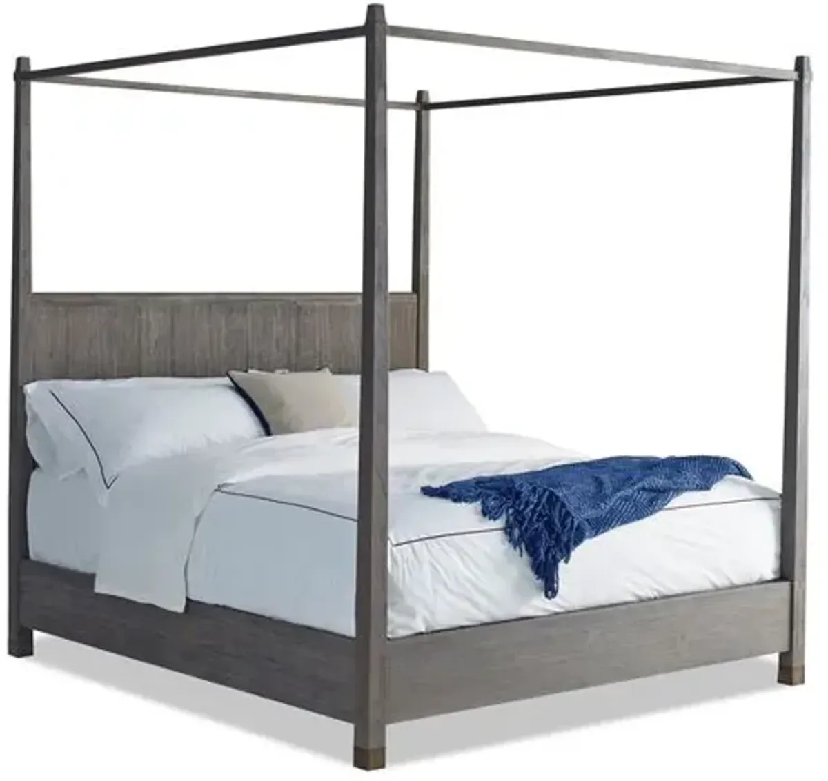 Alfie Canopy Bed - Driftwood - Brownstone Furniture - Gray