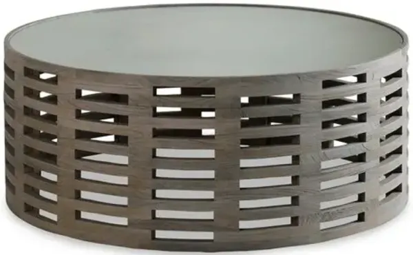 Palmer Round Coffee Table - Driftwood - Brownstone Furniture - Gray