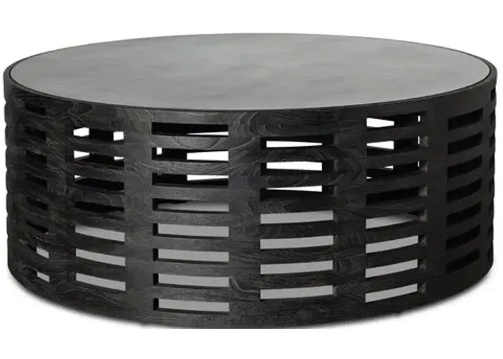 Palmer Round Coffee Table - Mink - Brownstone Furniture - Black