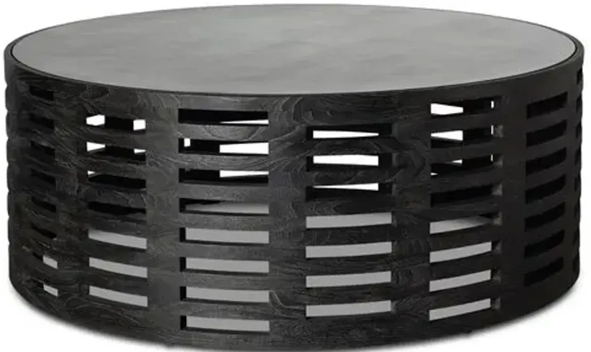 Palmer Round Coffee Table - Mink - Brownstone Furniture - Black