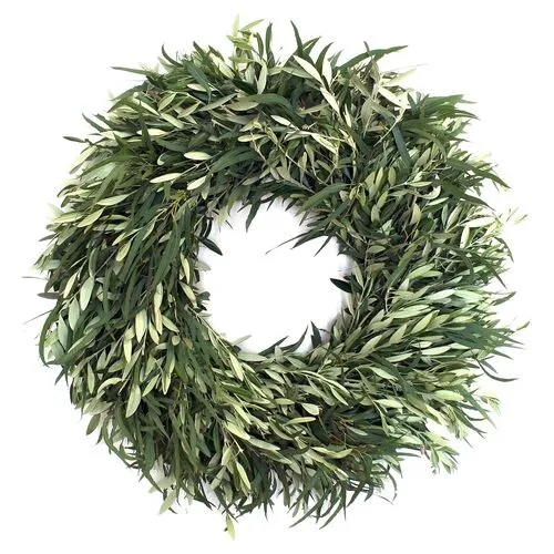 30" Willow Eucalyptus Wreath - Live - Creekside Farms - Handcrafted - Green