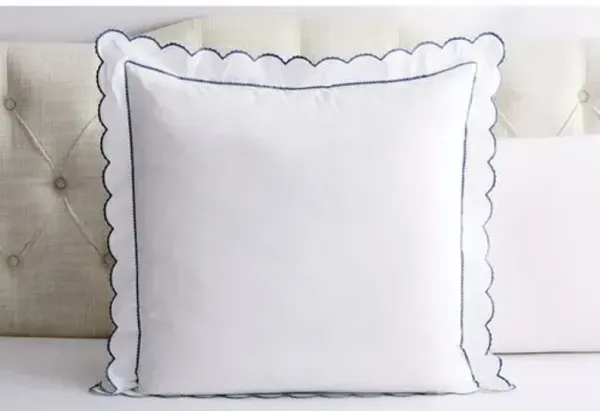 Ruffle Scallop Embroidered Euro Sham - Hamburg House - Blue
