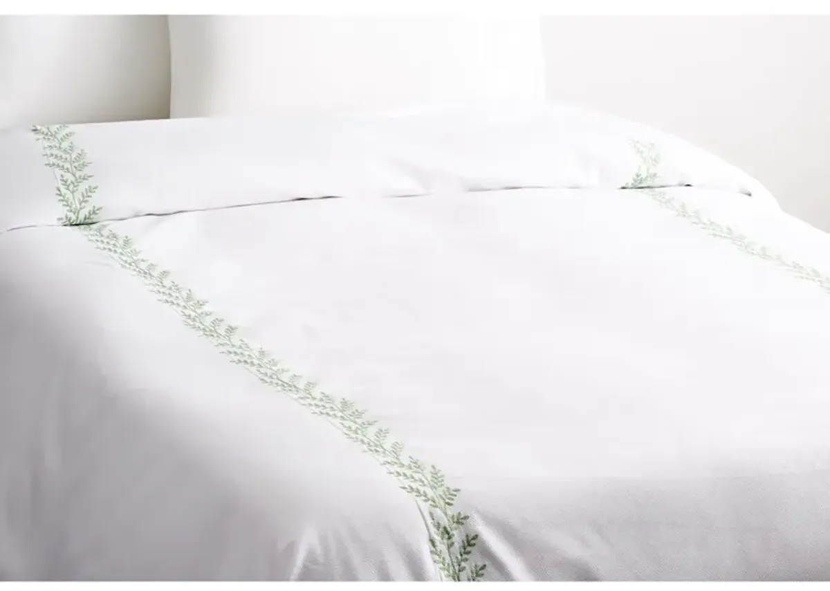Willow Embroidered Coverlet - Hamburg House - Green