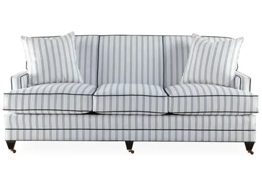 Maxfield Sofa - Navy/Ivory Sunbrella - Joe Ruggiero