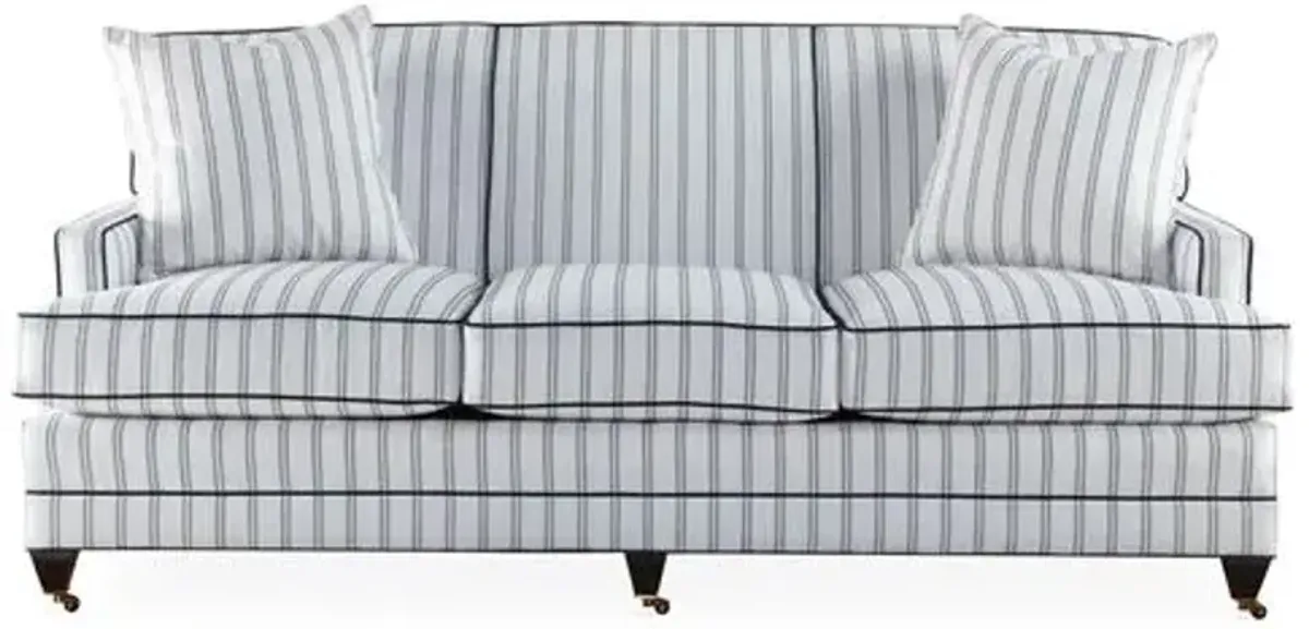 Maxfield Sofa - Navy/Ivory Sunbrella - Joe Ruggiero