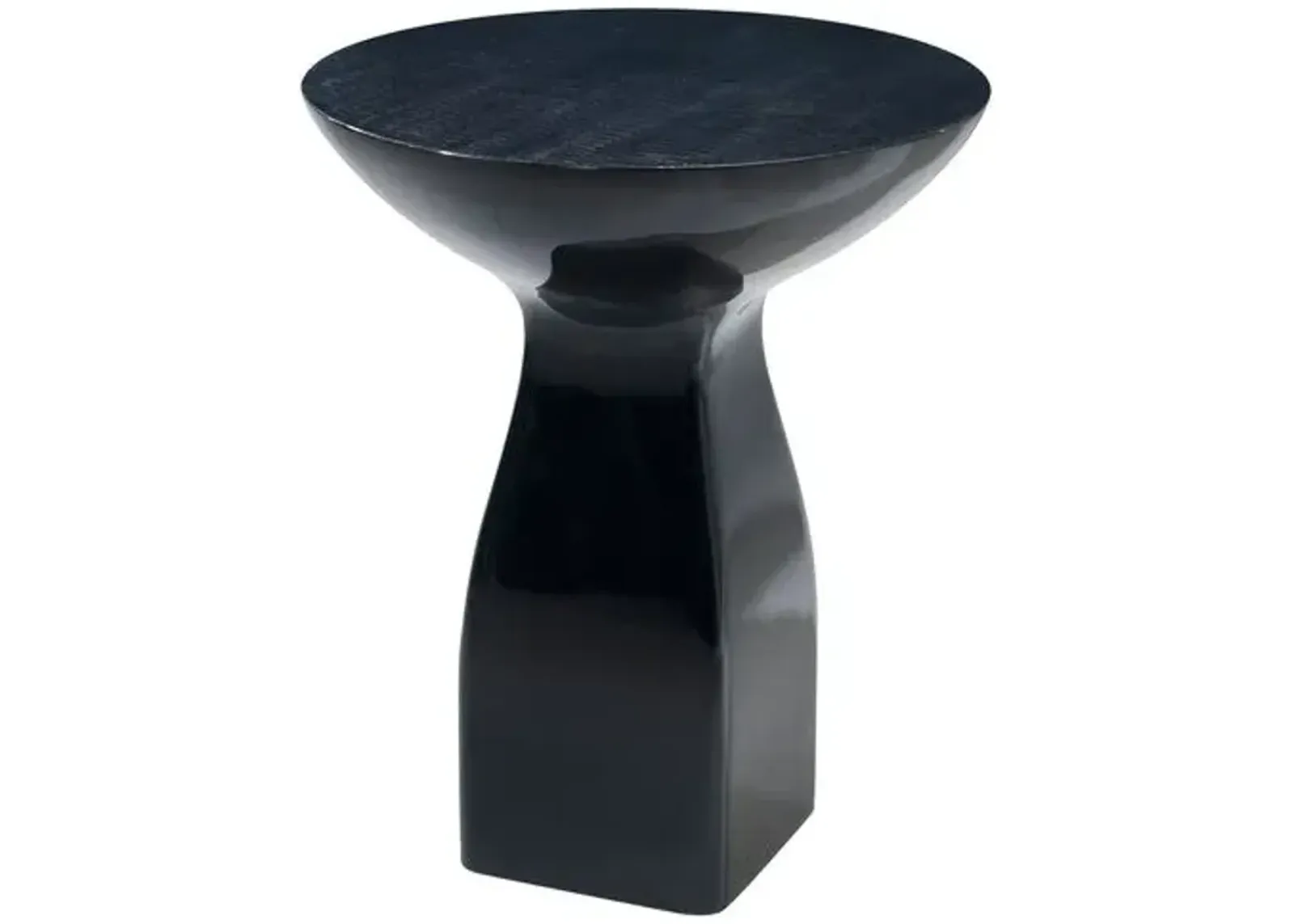 Chaturanga Round Side Table - Black - Theodore Alexander