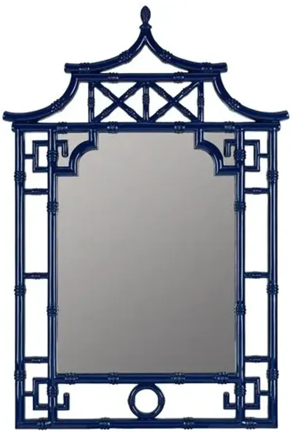 Isla Chinoiserie Wall Mirror - Cobalt