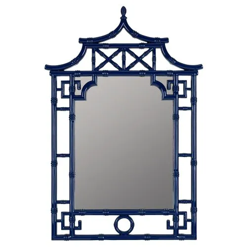 Isla Chinoiserie Wall Mirror - Cobalt