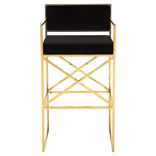 Walsh Barstool - Black/Gold