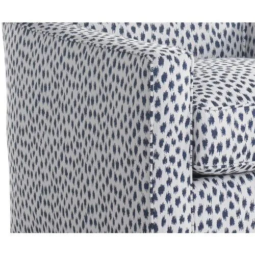 Kelton Swivel Chair - Navy Spot Sunbrella - Joe Ruggiero