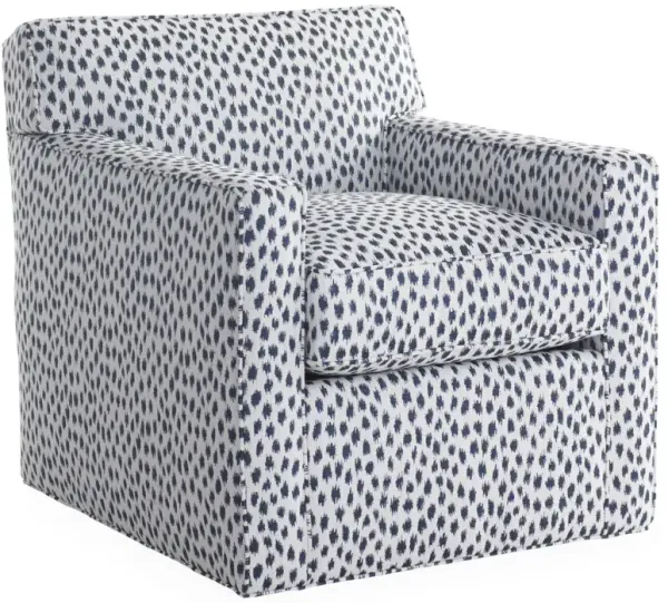 Kelton Swivel Chair, Navy Spot Sunbrella