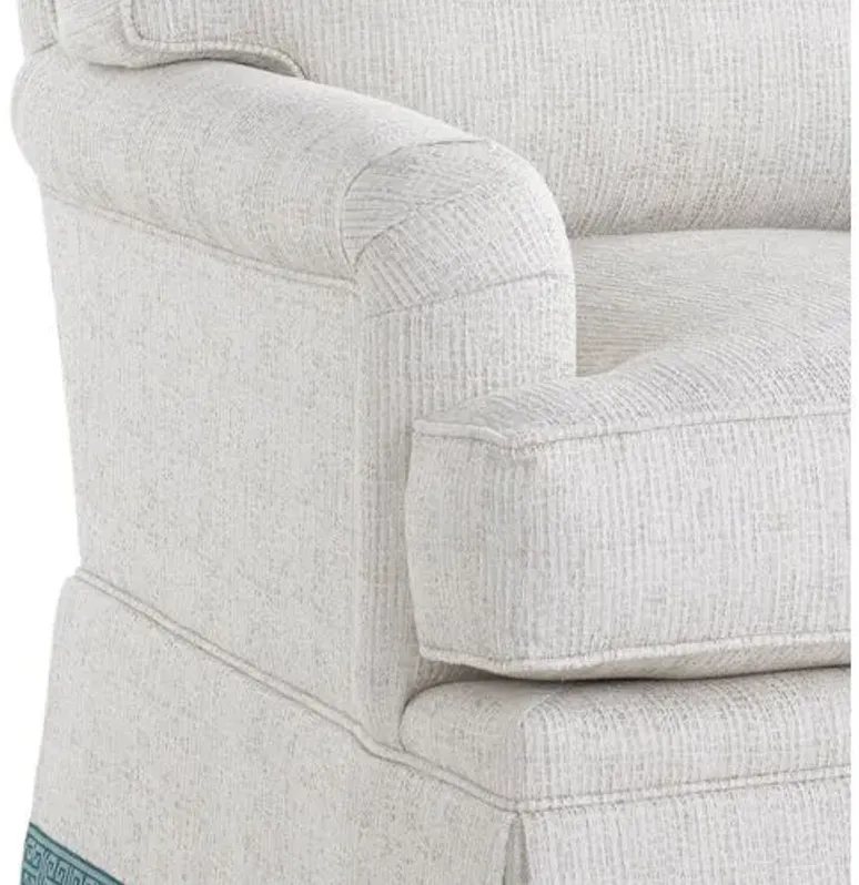 Winston Club Chair - Ivory/Blue - Miles Talbott