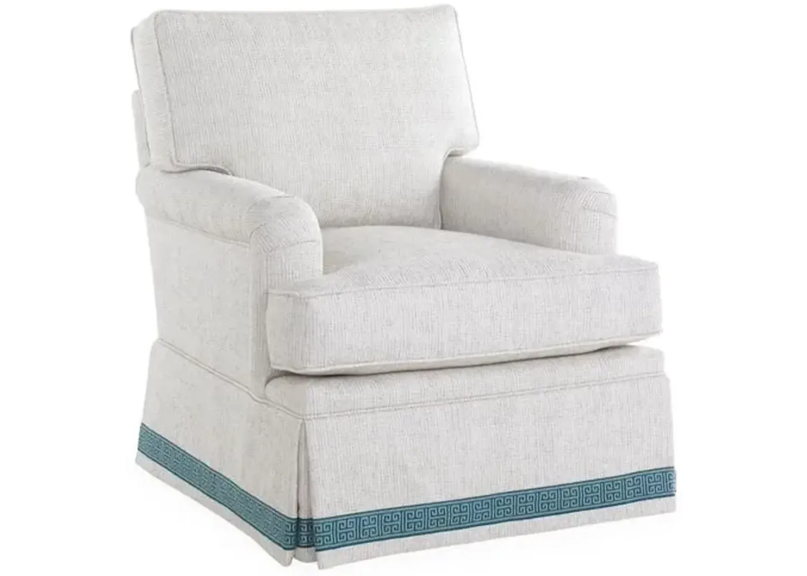 Winston Club Chair - Ivory/Blue - Miles Talbott