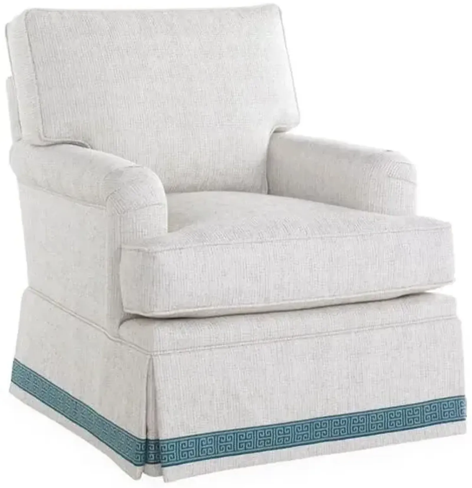 Winston Club Chair - Ivory/Blue - Miles Talbott