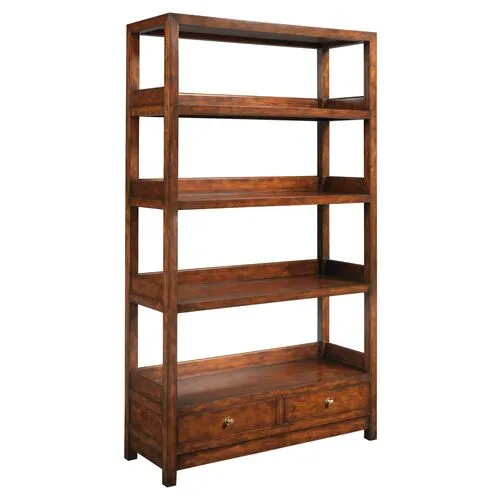 La Grange 76" Bookcase - Sienna/Honey - Brown