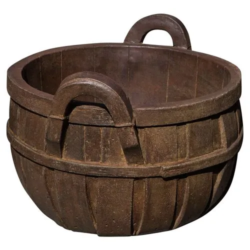 17" Apple Outdoor Basket Planter - Brown - Campania International - 16.5"l x 14.5"w x 11.5"h
