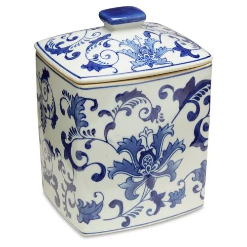 8" Nanine Canister - Blue/White