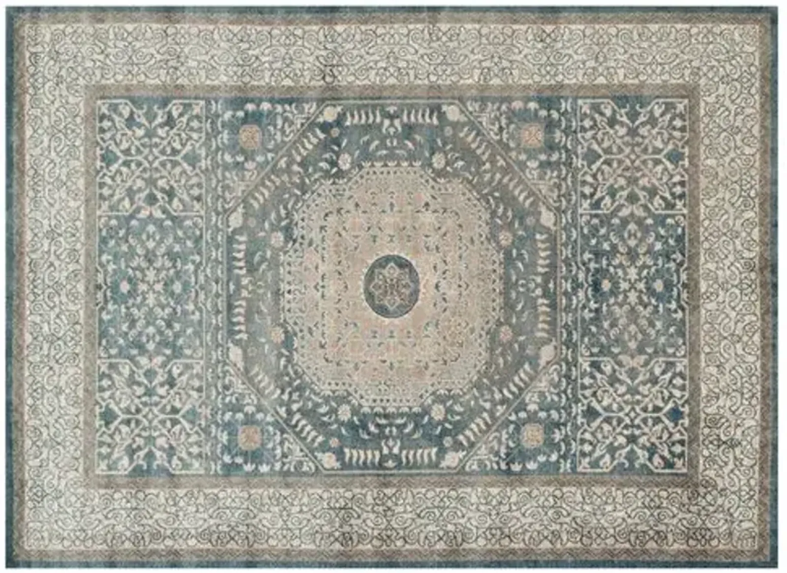 Levan Rug - Blue/Sand - Blue