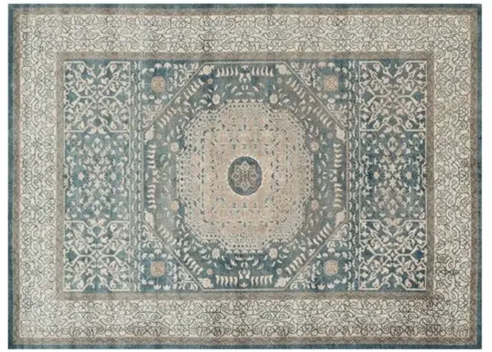 Levan Rug - Blue/Sand - Blue