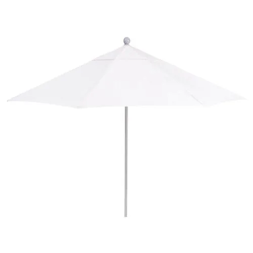 Market Patio Umbrella - Natural/Silver Sunbrella - White