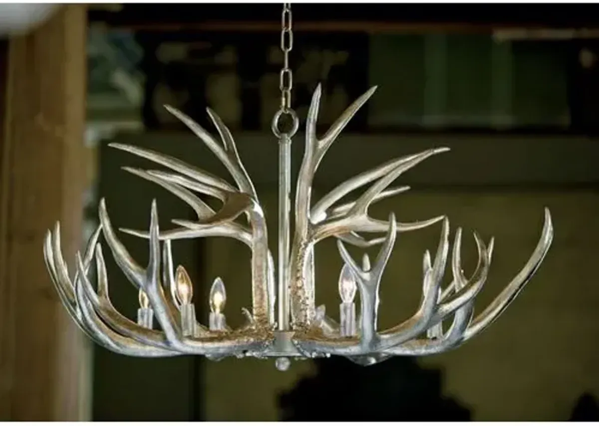 Antler Chandelier - Silver Leaf - Regina Andrew