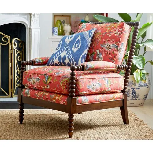 Bankwood Spindle Chair - Floral Spice - Miles Talbott - Pink