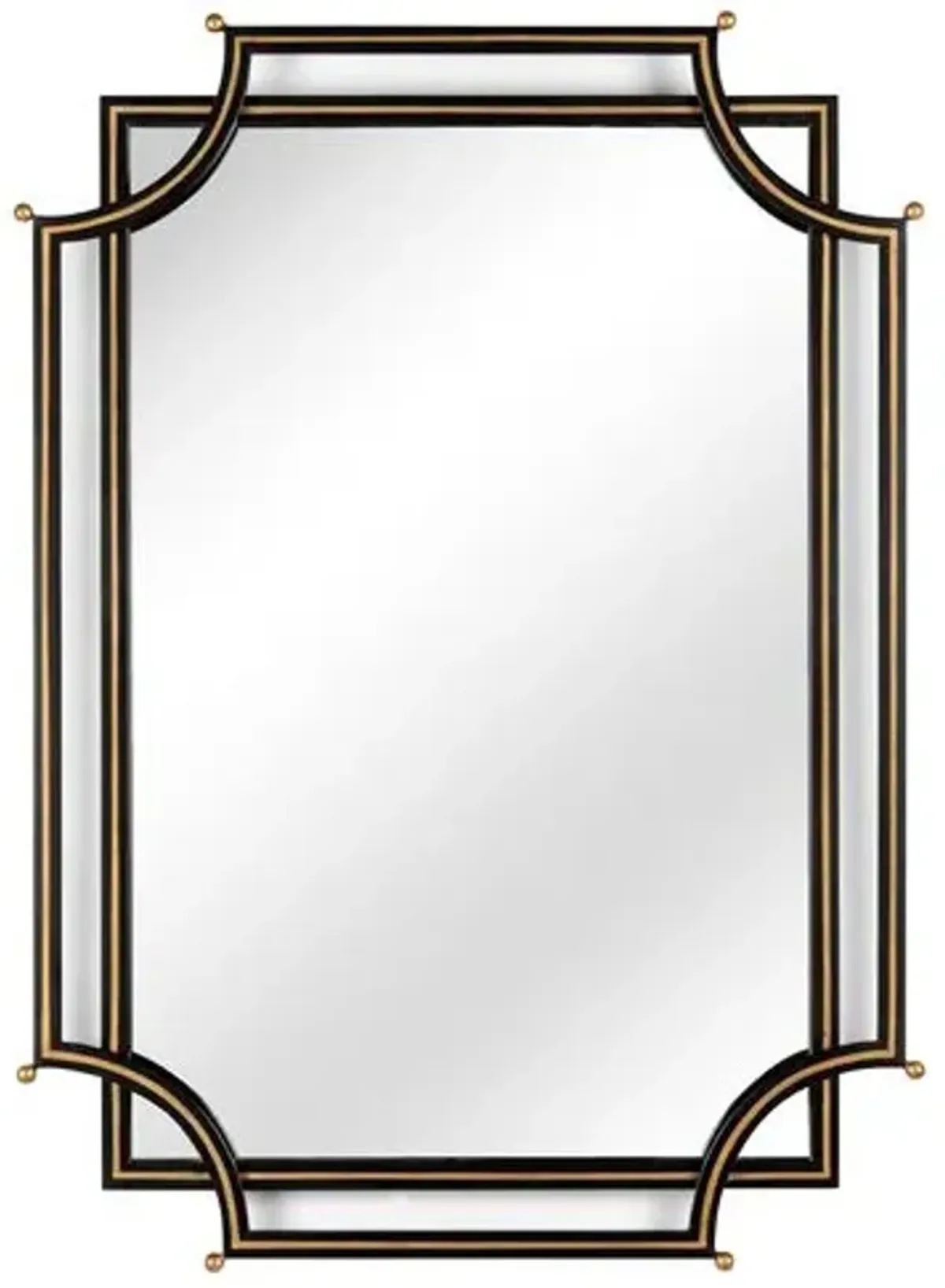 London Churchill Mirror - Black/Gold - Chelsea House