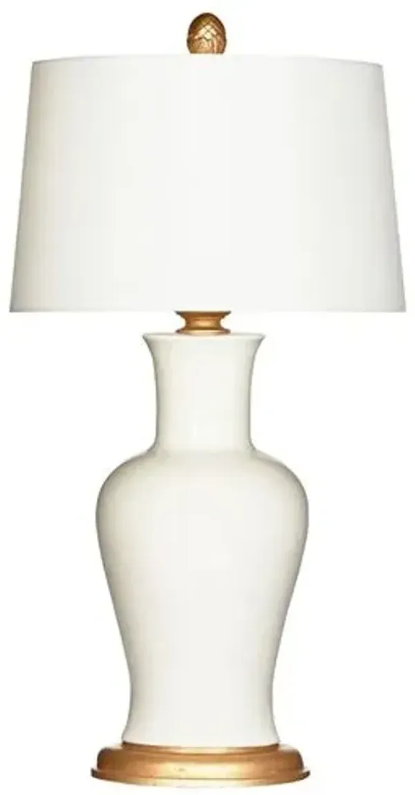Shiloh Table Lamp - Cream Glaze/Gold - Bradburn Home