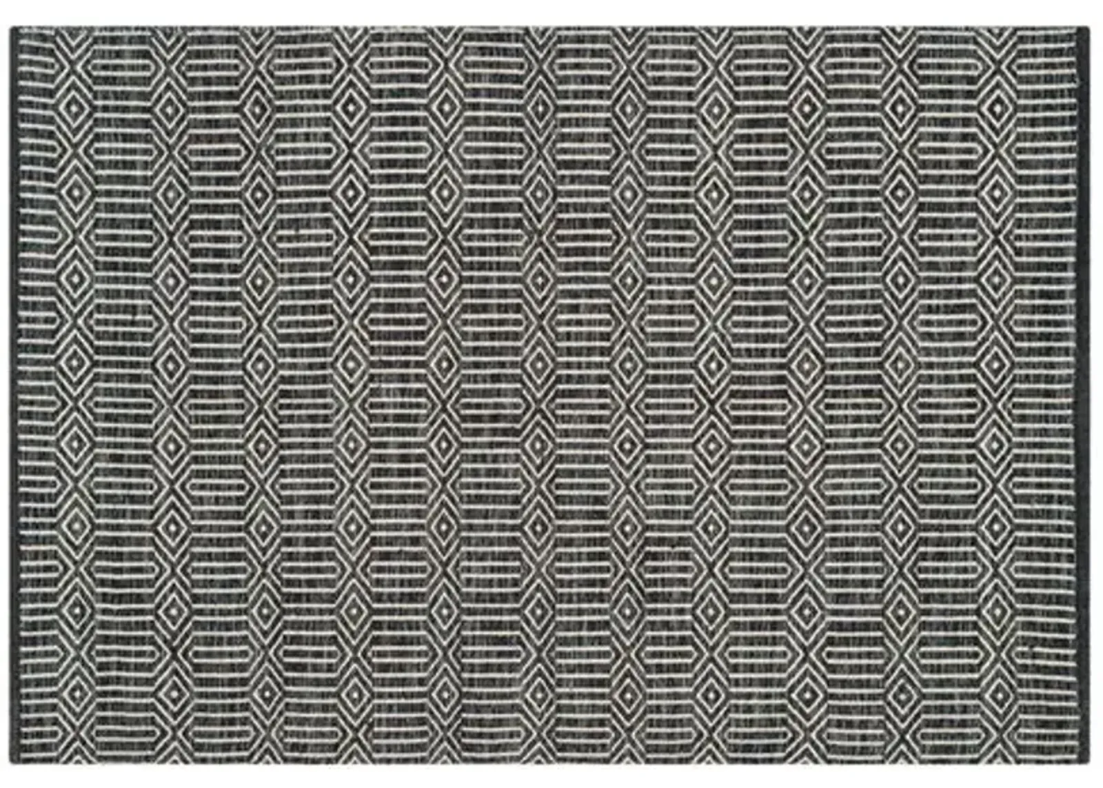 Wickham Flat-Weave Rug - Ivory/Dark Gray - Black - Black