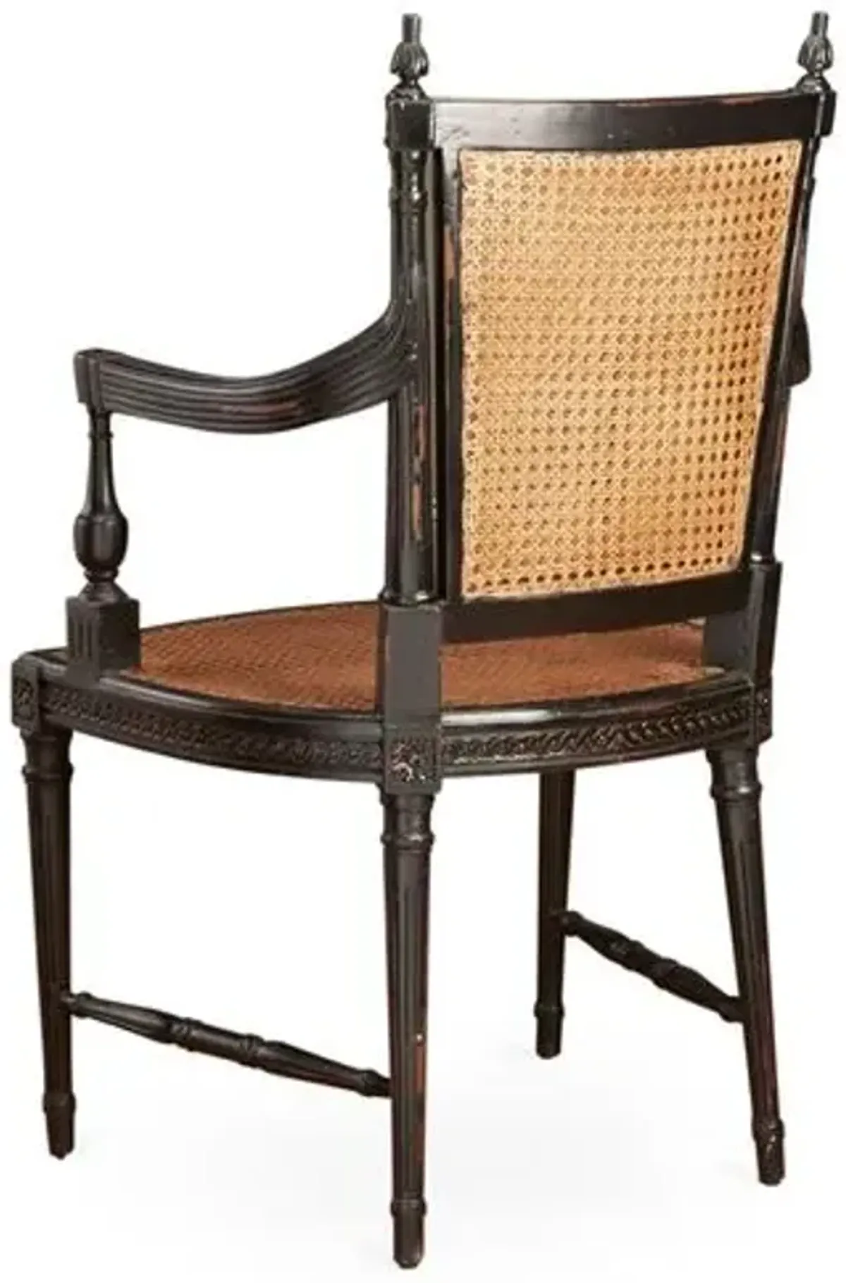 Hampton Wicker Armchair - Black/Natural - Handcrafted - Brown