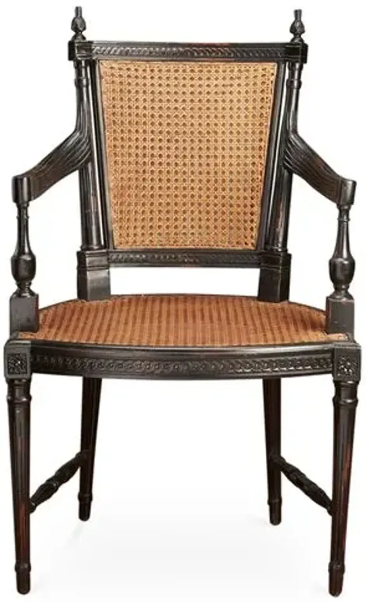 Hampton Wicker Armchair - Black/Natural - Handcrafted - Brown