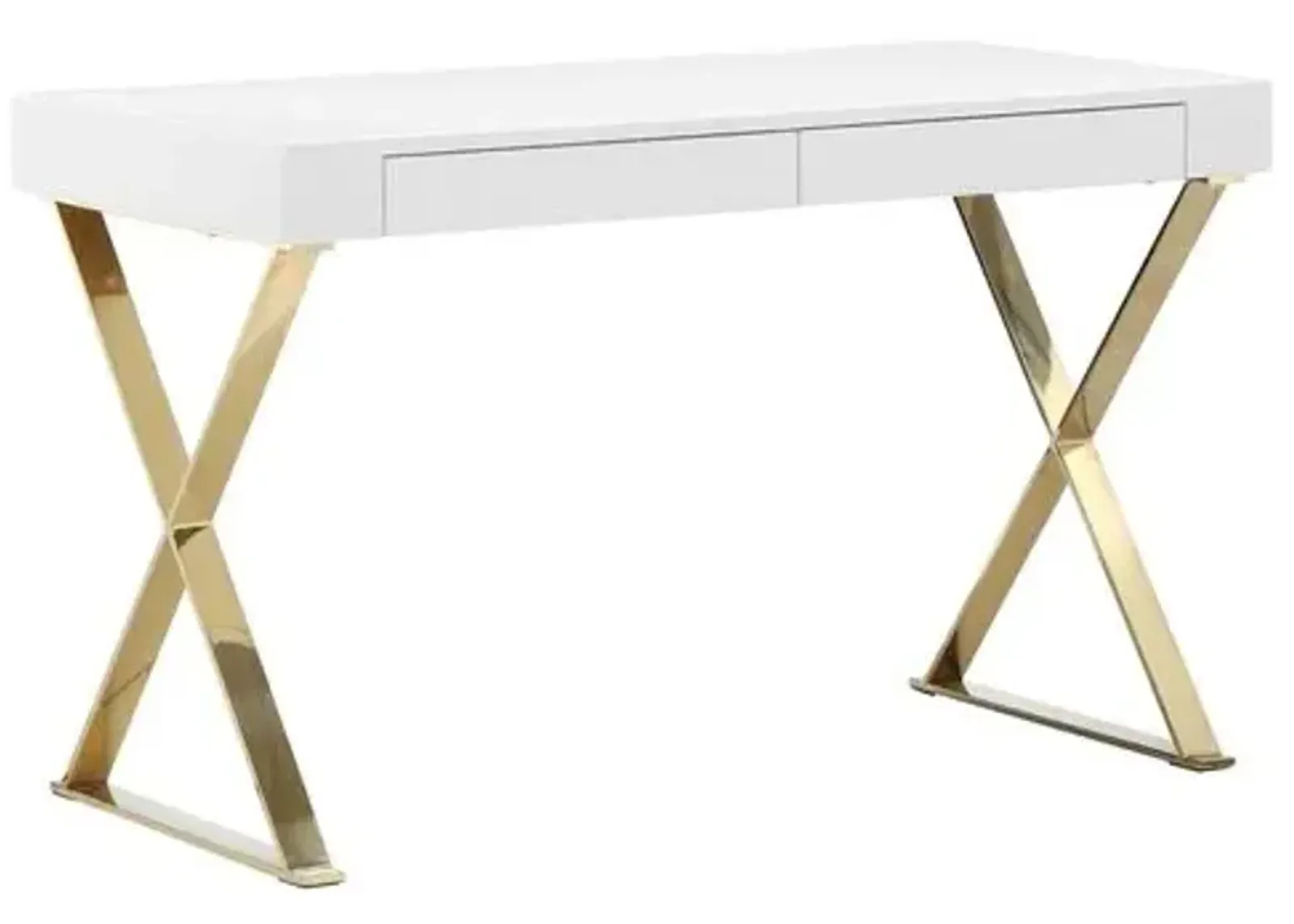 X-Leg Desk - White/Gold