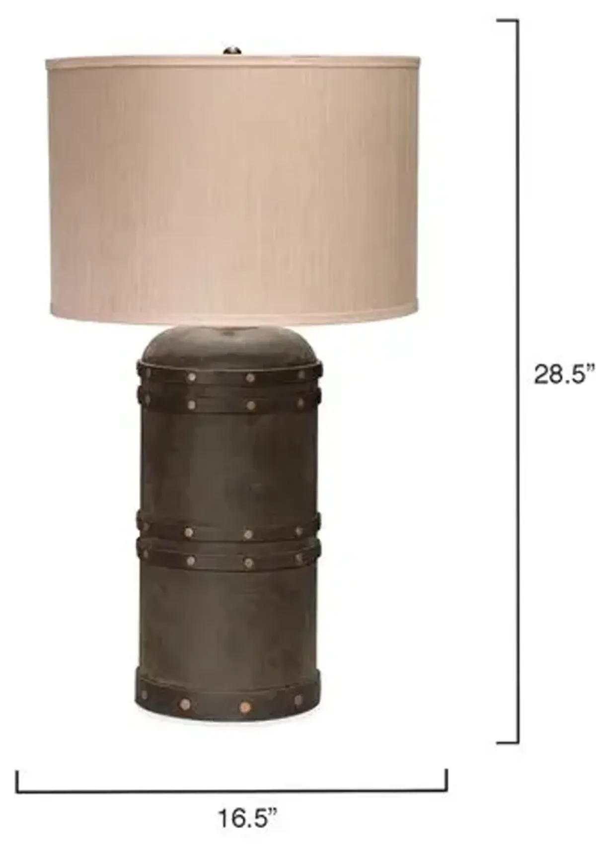 Barrel Table Lamp - Vintaged Brown - Jamie Young Co.